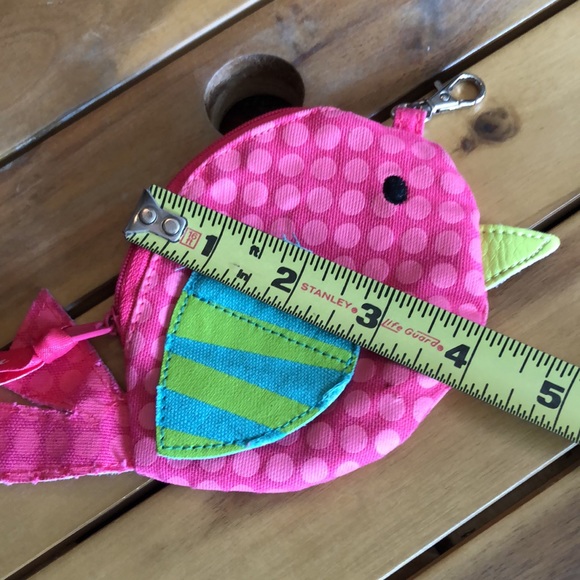 Thirty one brand Patchwork Bird/Mini ZipTop Coin purse with Clip - Picture 6 of 7